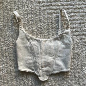 ZARA White Bustier Top